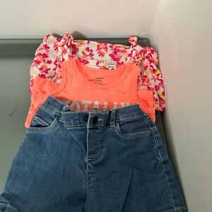 Carter's Pink and Yellow Floral  2 tops and short